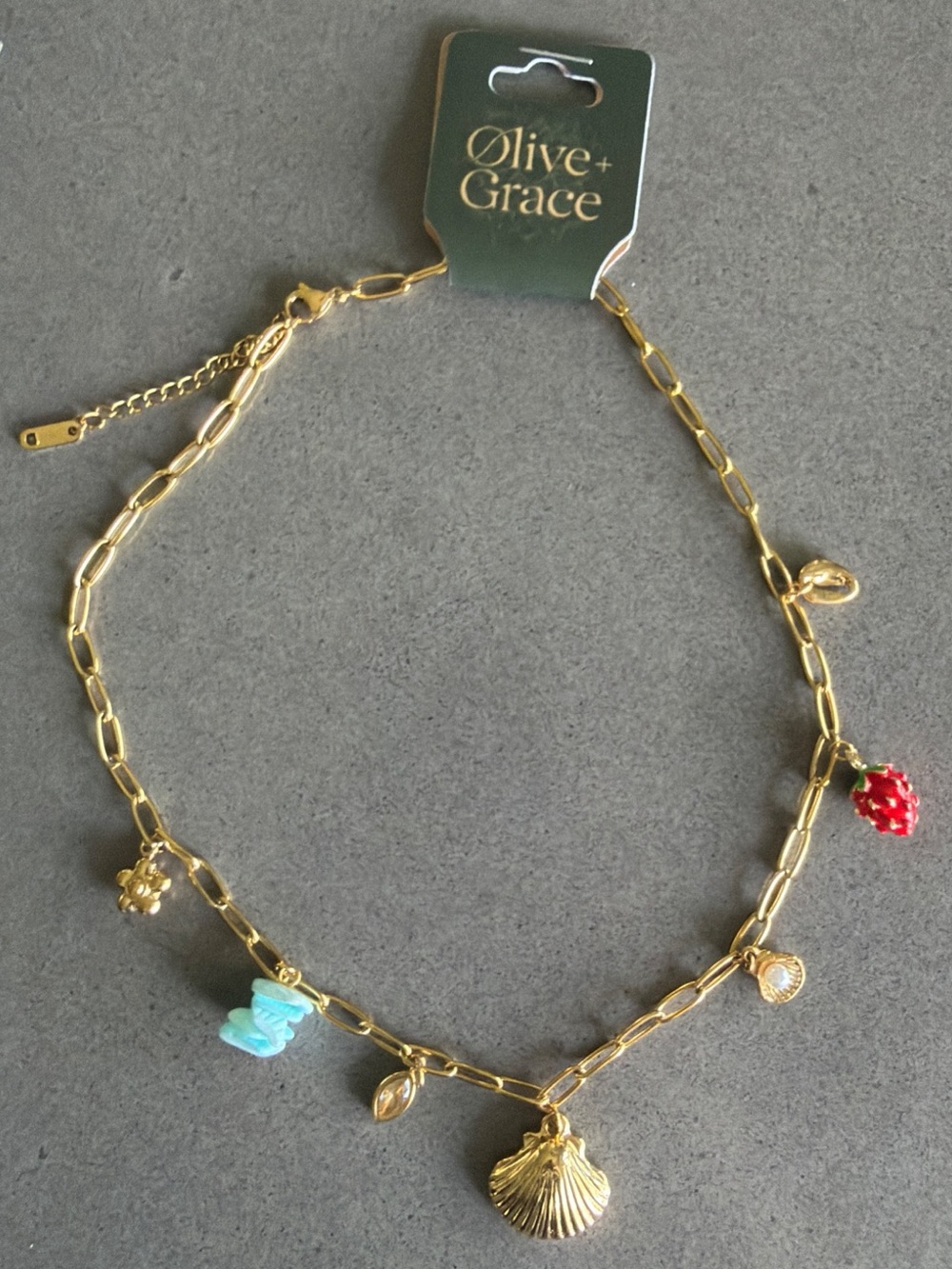 18K Gold Plated Stainless Steel Coastal Shell Charm Necklace | 14-16” New